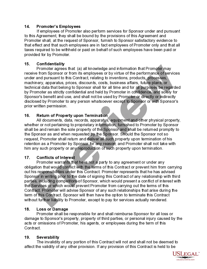 Get Marketing and Promotion Agreement Preview Marketing and Promotion Agreement