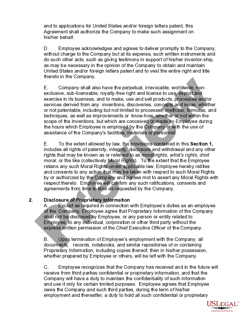 Get The Employee Proprietary Rights Acknowledgment Preview The Employee Proprietary Rights Acknowledgment