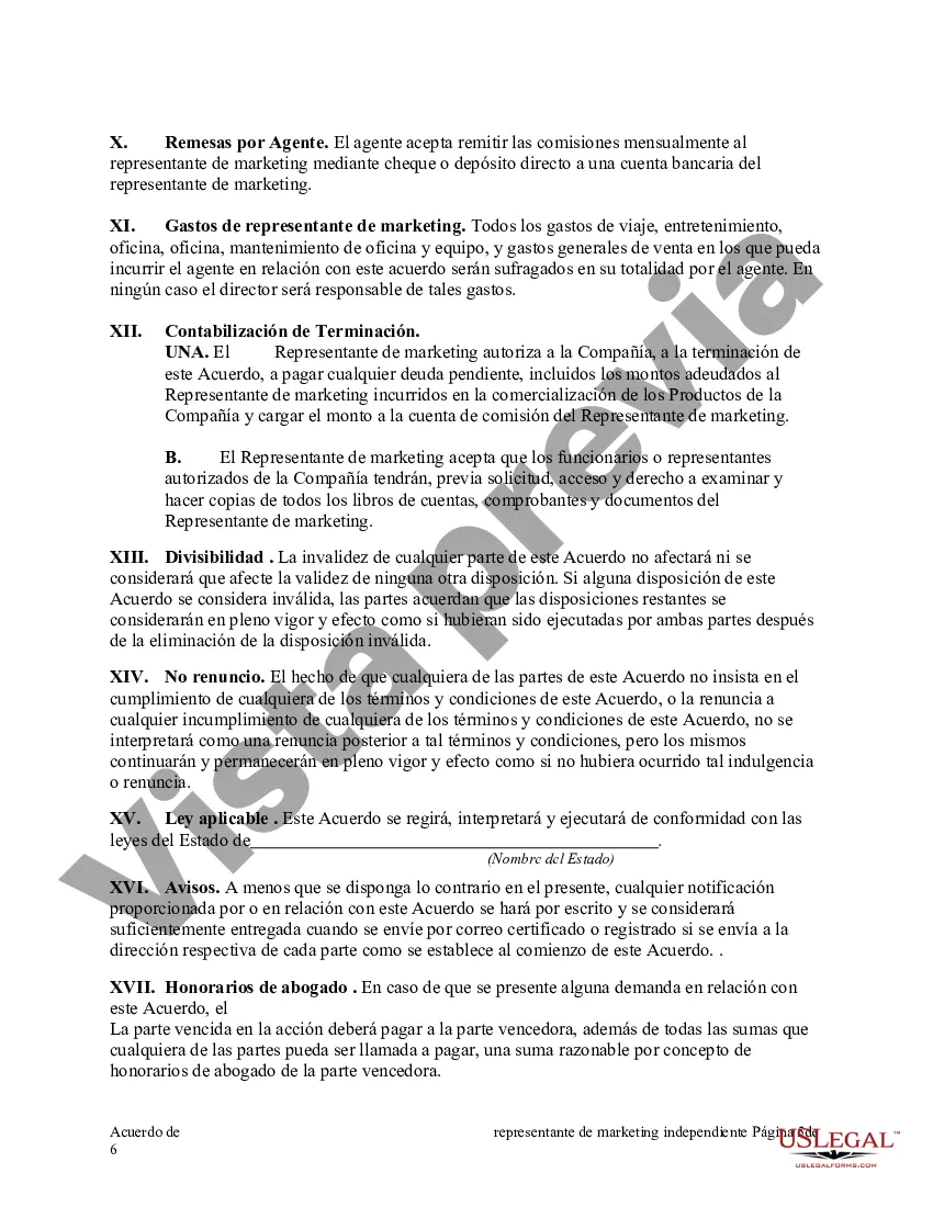 Preview Acuerdo de representante de marketing independiente