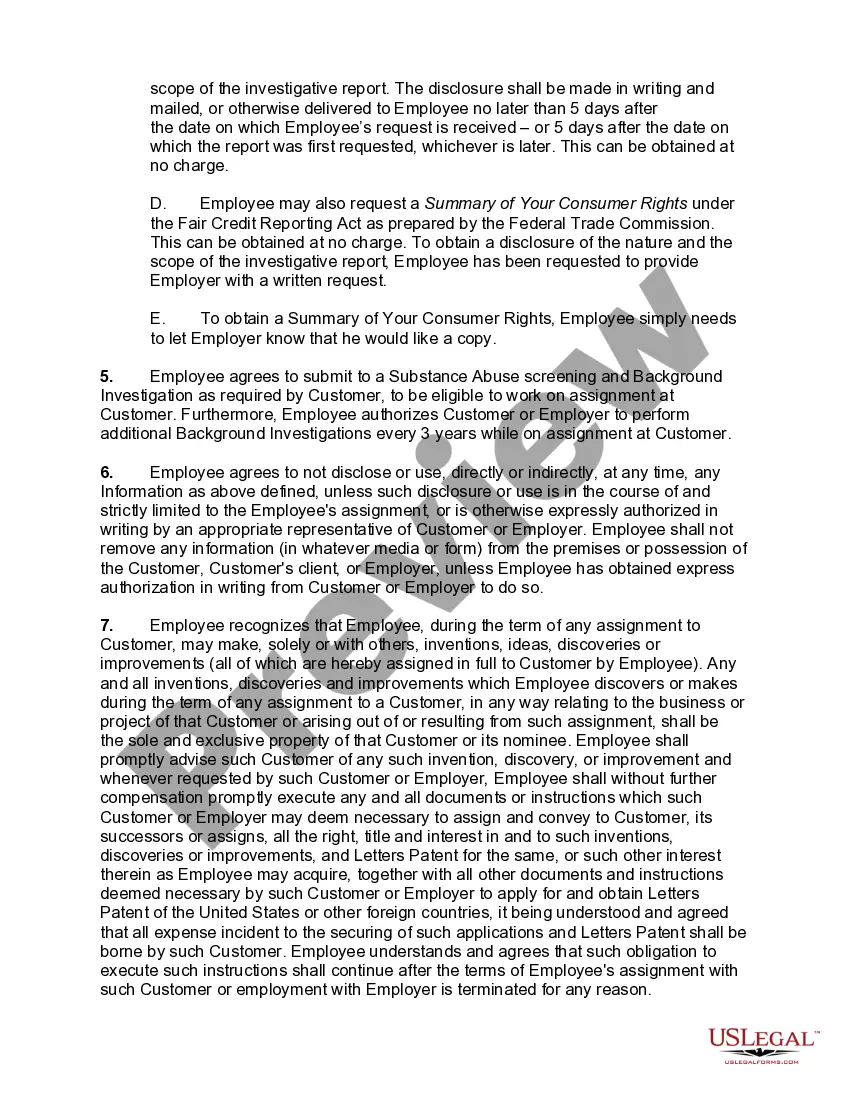 Get Agreement and Acknowledgment of Obligations to Employer and Customer Preview Agreement and Acknowledgment of Obligations to Employer and Customer