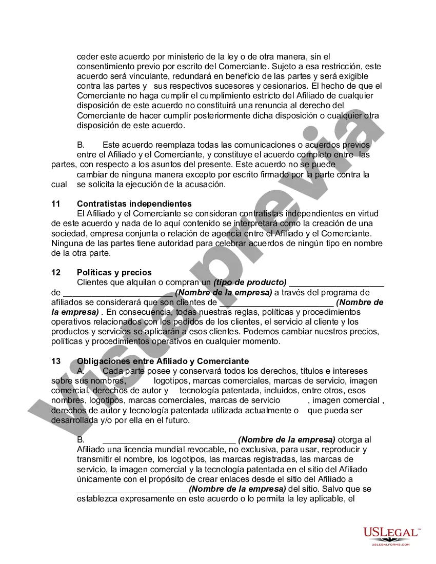 Preview Acuerdo del programa de afiliados