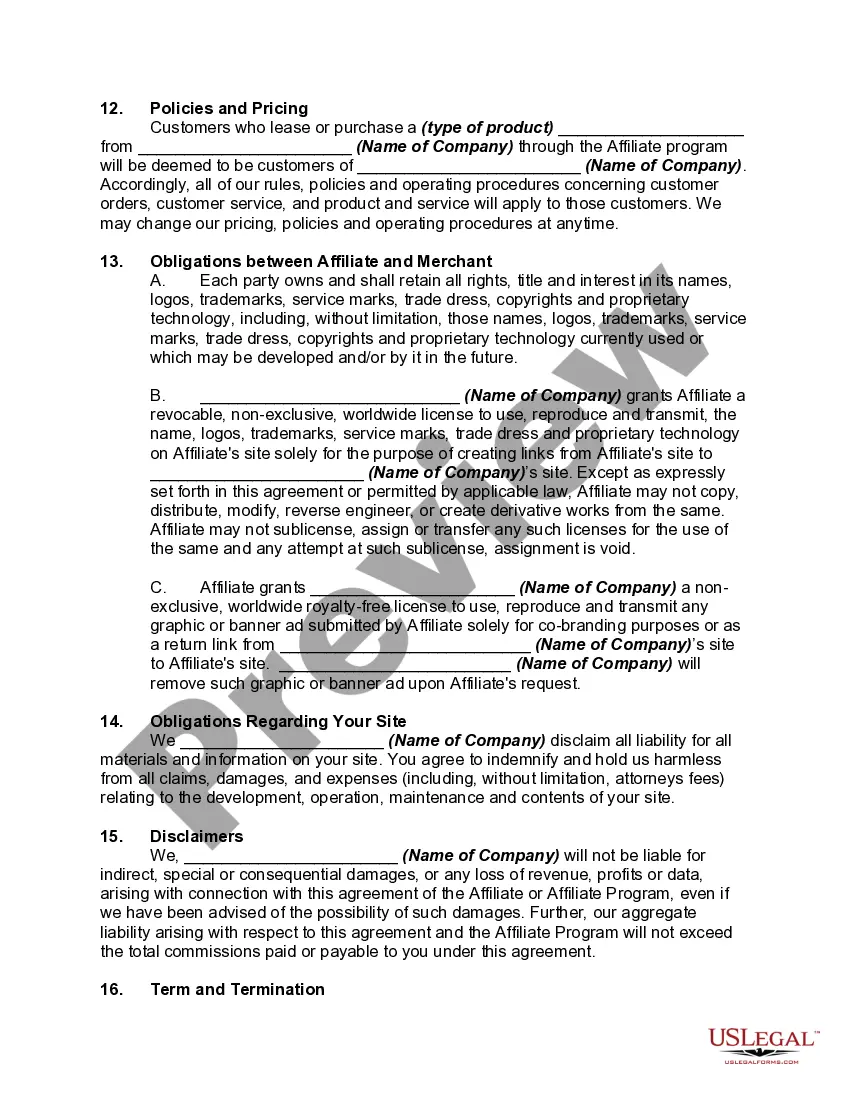 Get Affiliate Program Agreement Preview Affiliate Program Agreement