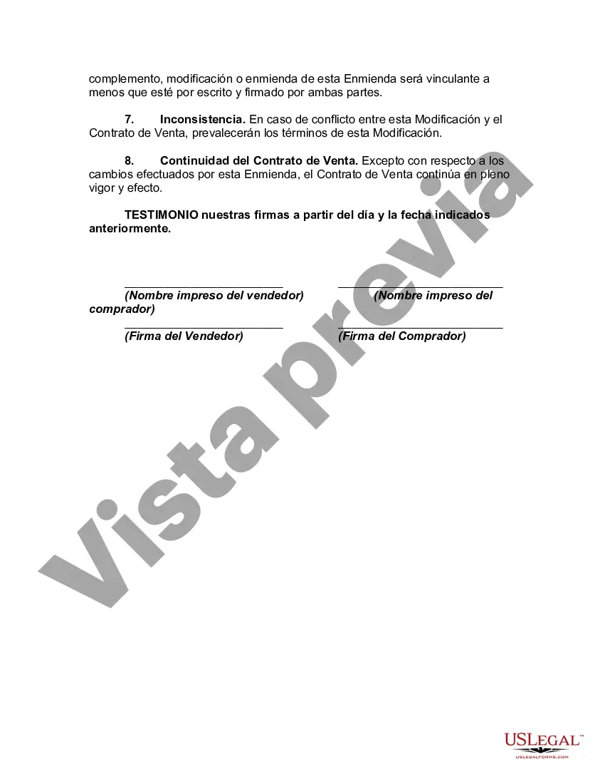 Preview Modificación del contrato de venta