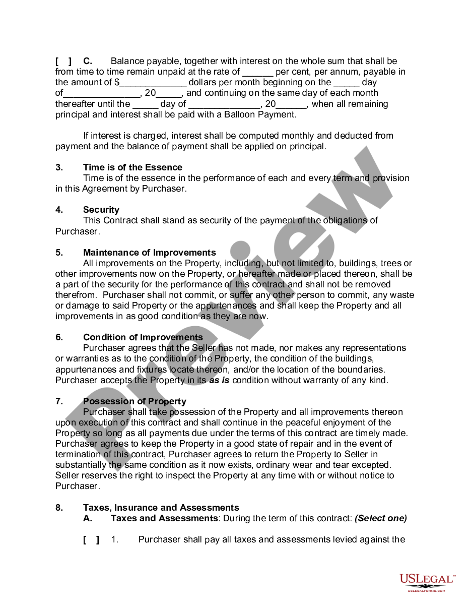 page 1 Contract for Deed preview