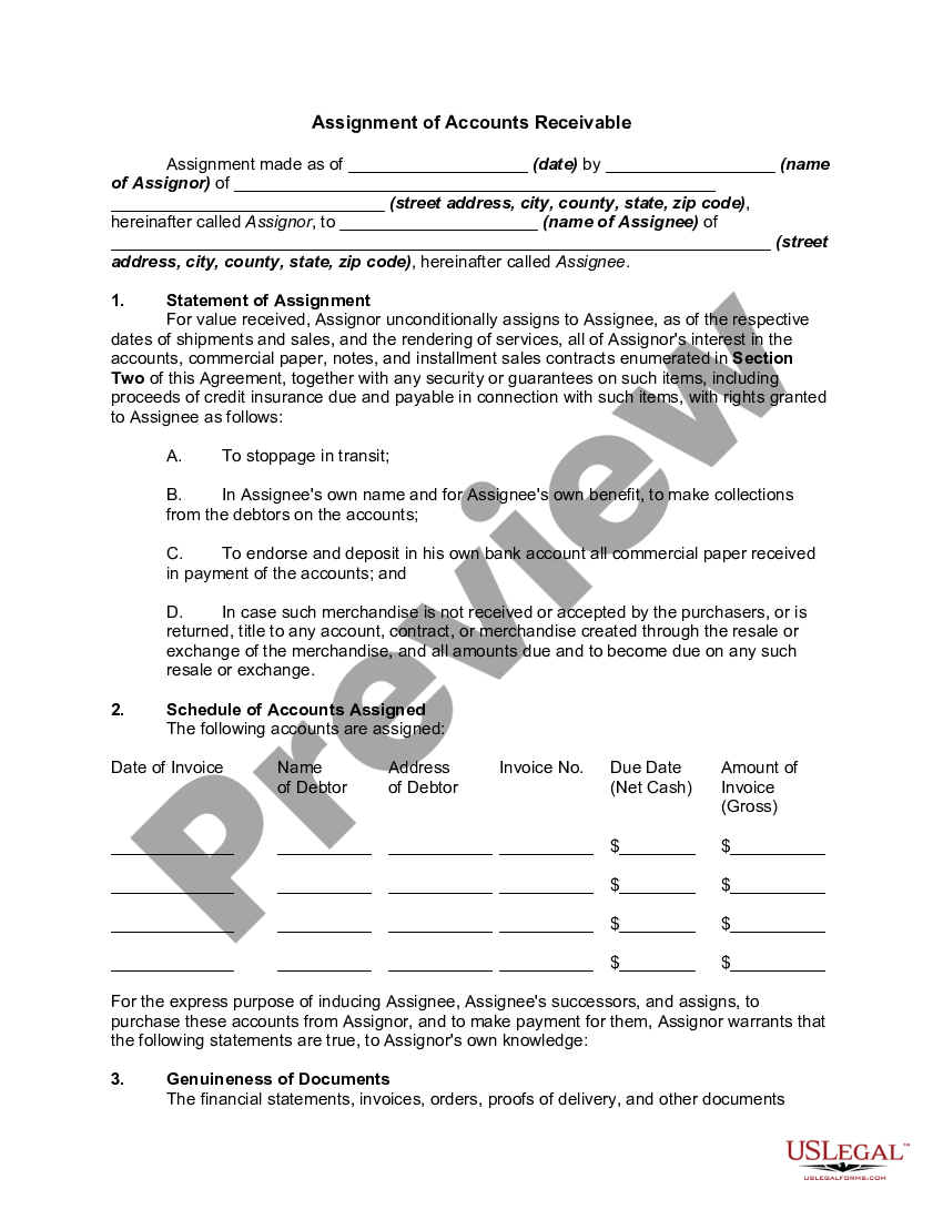 Idaho Assignment Of Accounts Receivable Landlord Pending Assignment Us Legal Forms 3684