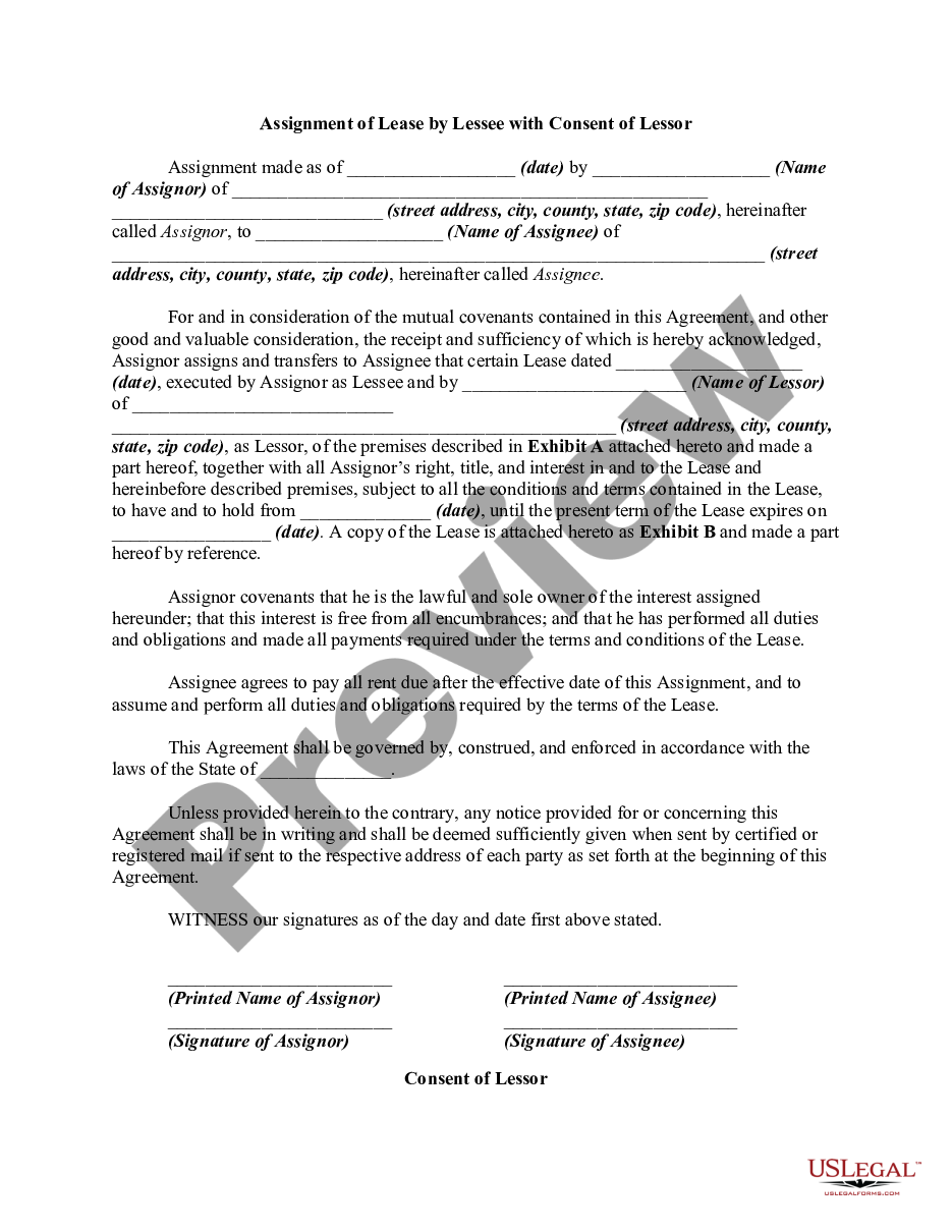 mortgagee consent to assignment of lease