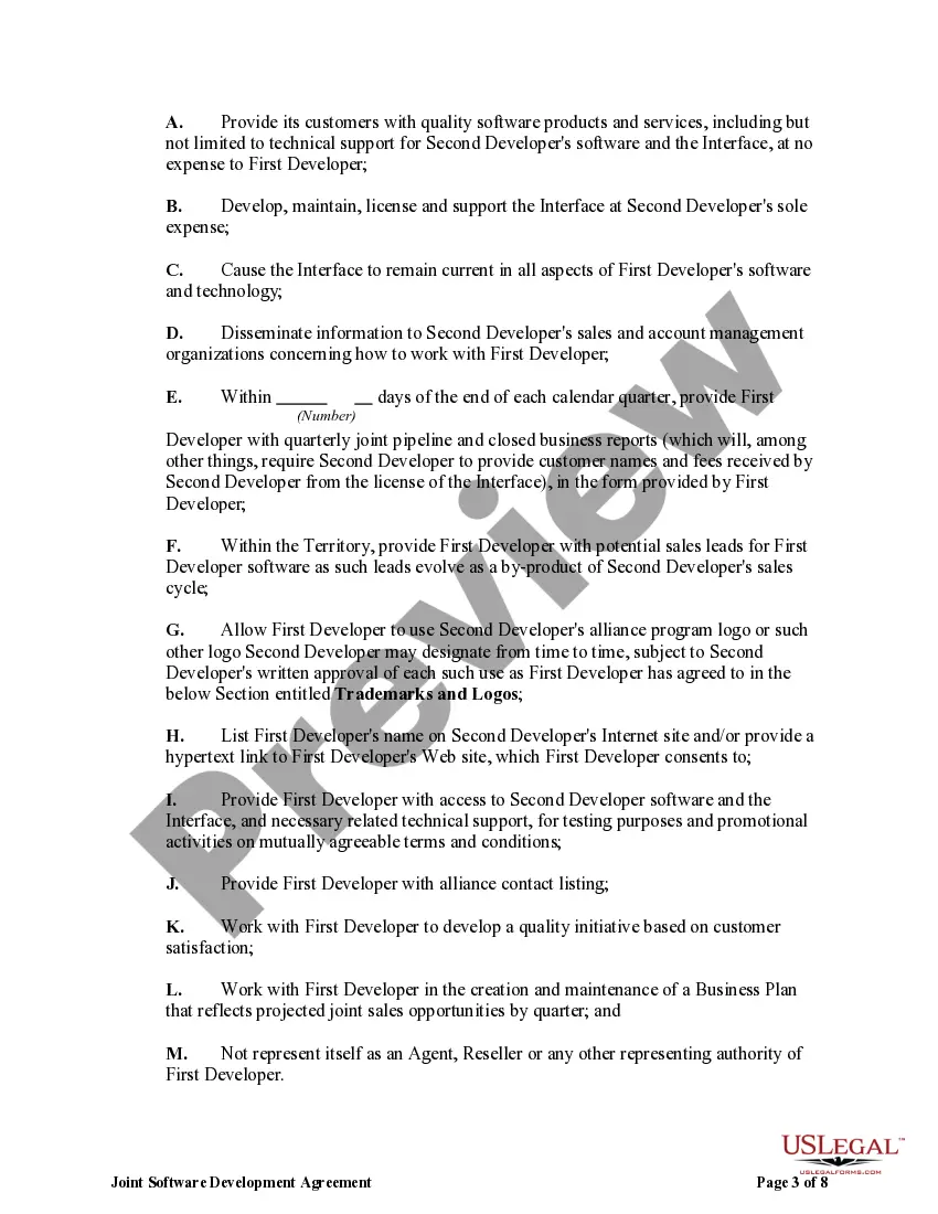 Get Joint Software Development Agreement Preview Joint Software Development Agreement