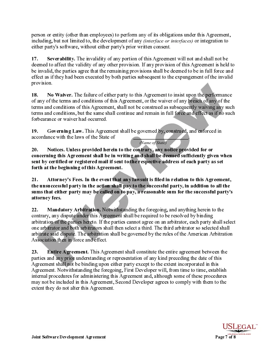 Get Joint Software Development Agreement Preview Joint Software Development Agreement