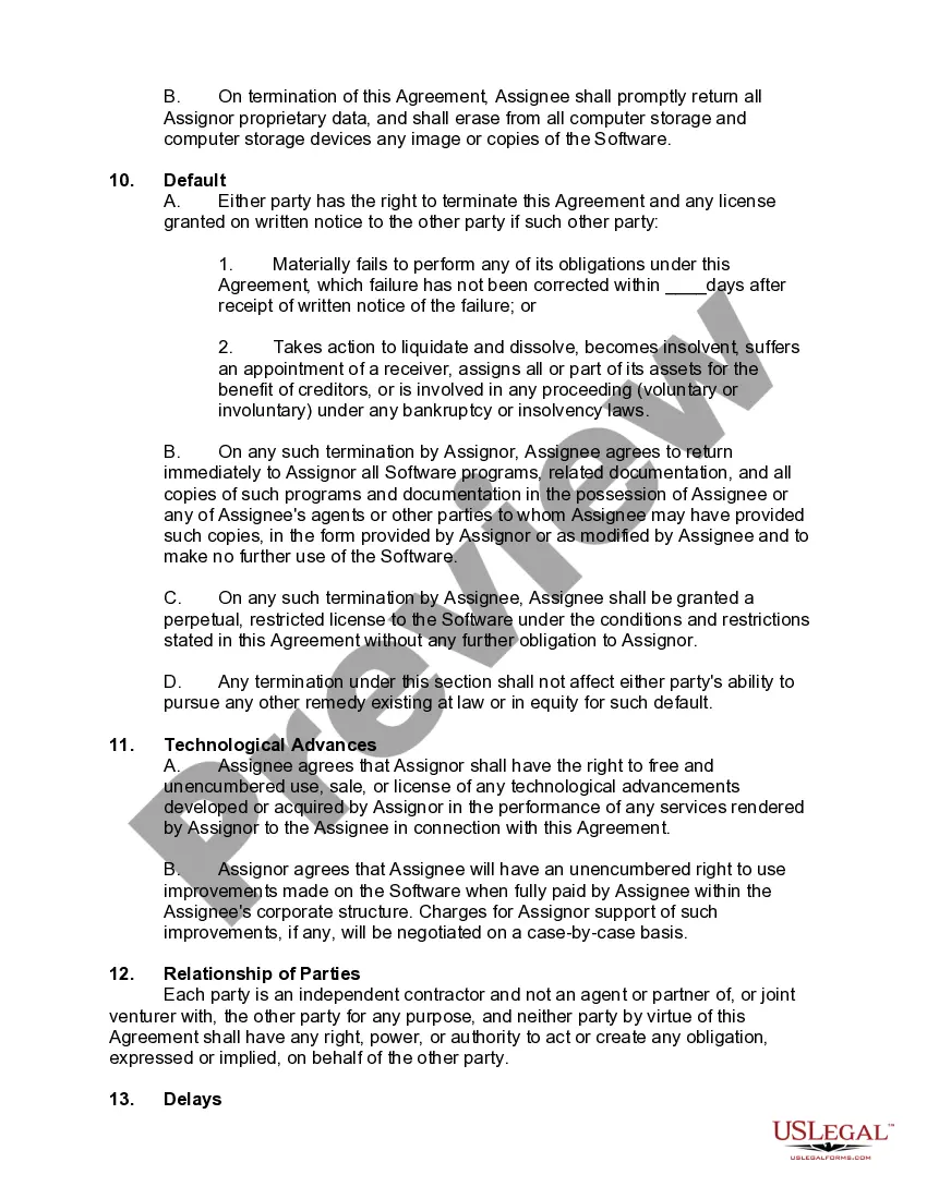 Preview Assignment of Rights in Computer Software - With Reservations