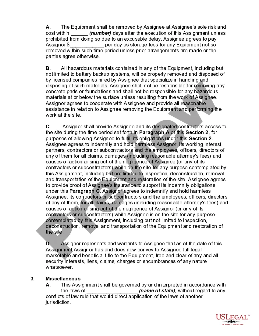 Get Assignment and Bill of Sale of Equipment and Machinery Preview Assignment and Bill of Sale of Equipment and Machinery