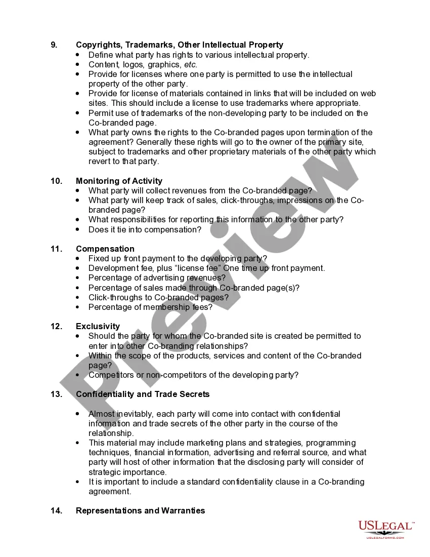 Get Checklist for Co-Branding Agreements Preview Checklist for Co-Branding Agreements