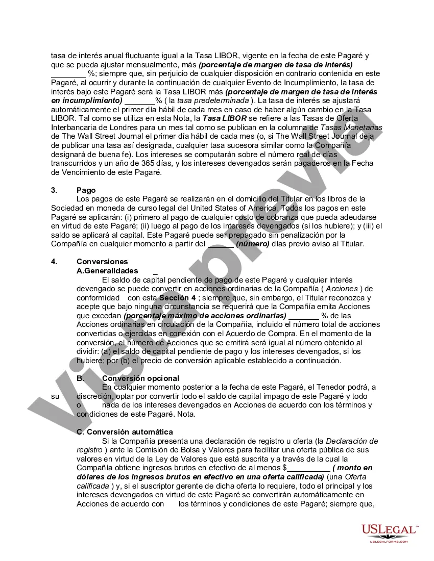 Preview Pagaré convertible de la corporación: una de las series de pagarés emitidos de conformidad con el Acuerdo de compra de pagarés convertibles