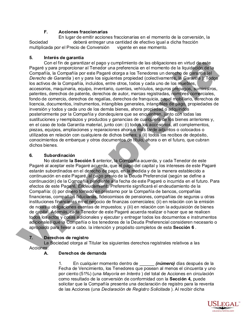 Preview Pagaré convertible de la corporación: una de las series de pagarés emitidos de conformidad con el Acuerdo de compra de pagarés convertibles
