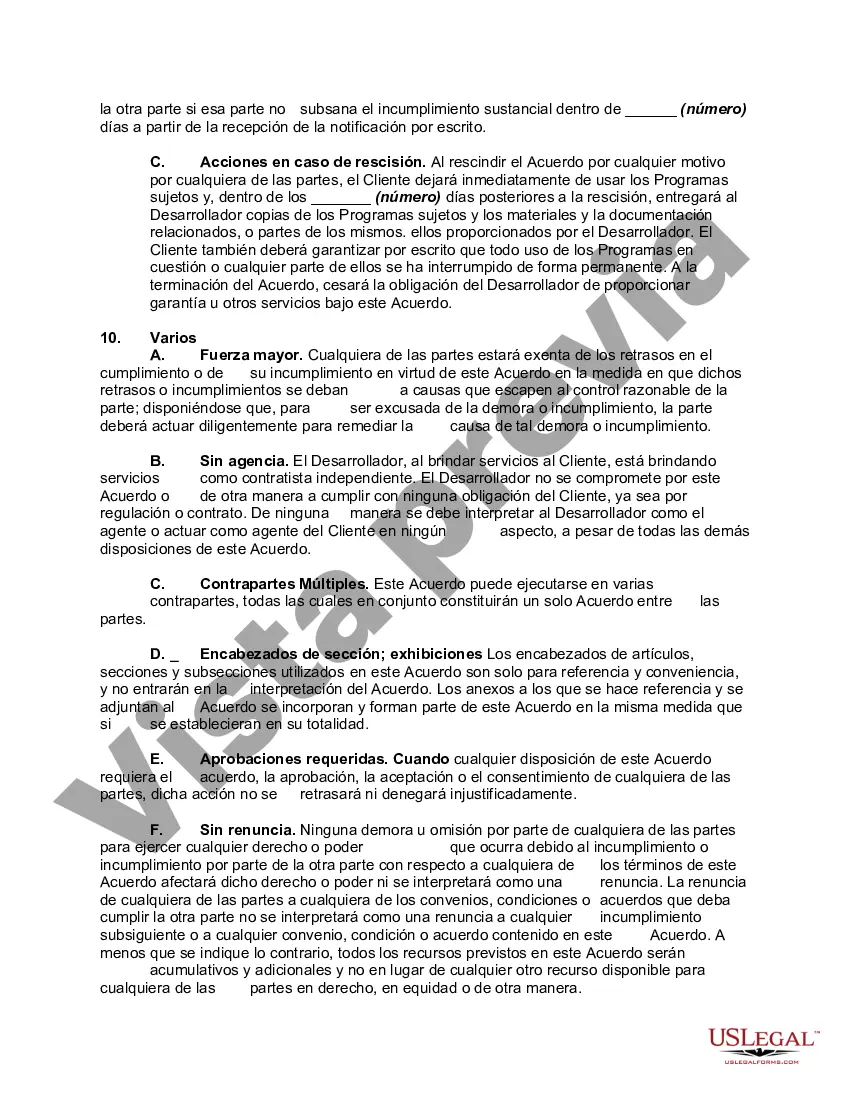 Preview Acuerdo para el desarrollo de software según especificaciones