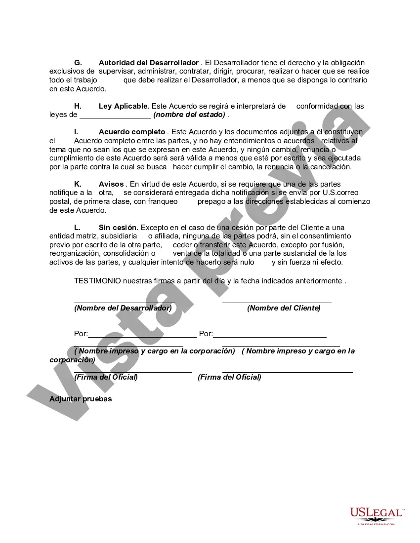 Preview Acuerdo para el desarrollo de software según especificaciones