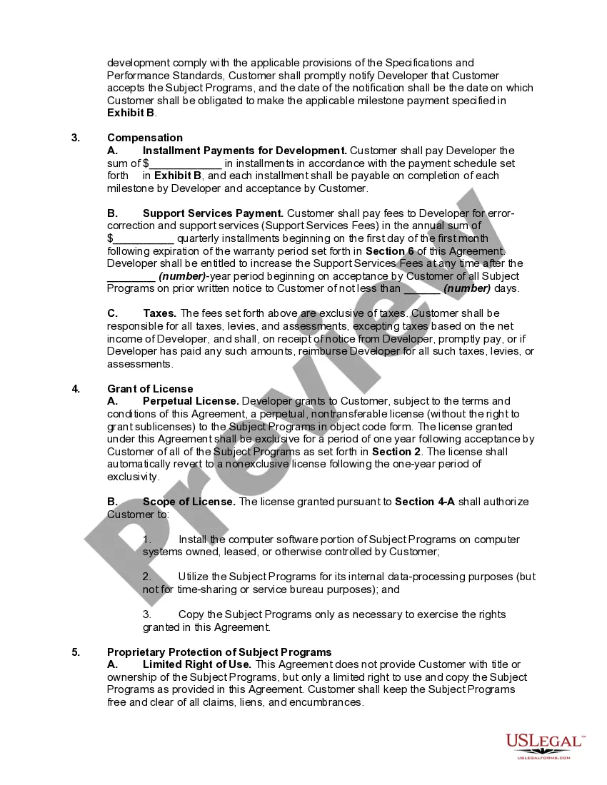 Get Agreement for Development of Software to Specifications Preview Agreement for Development of Software to Specifications