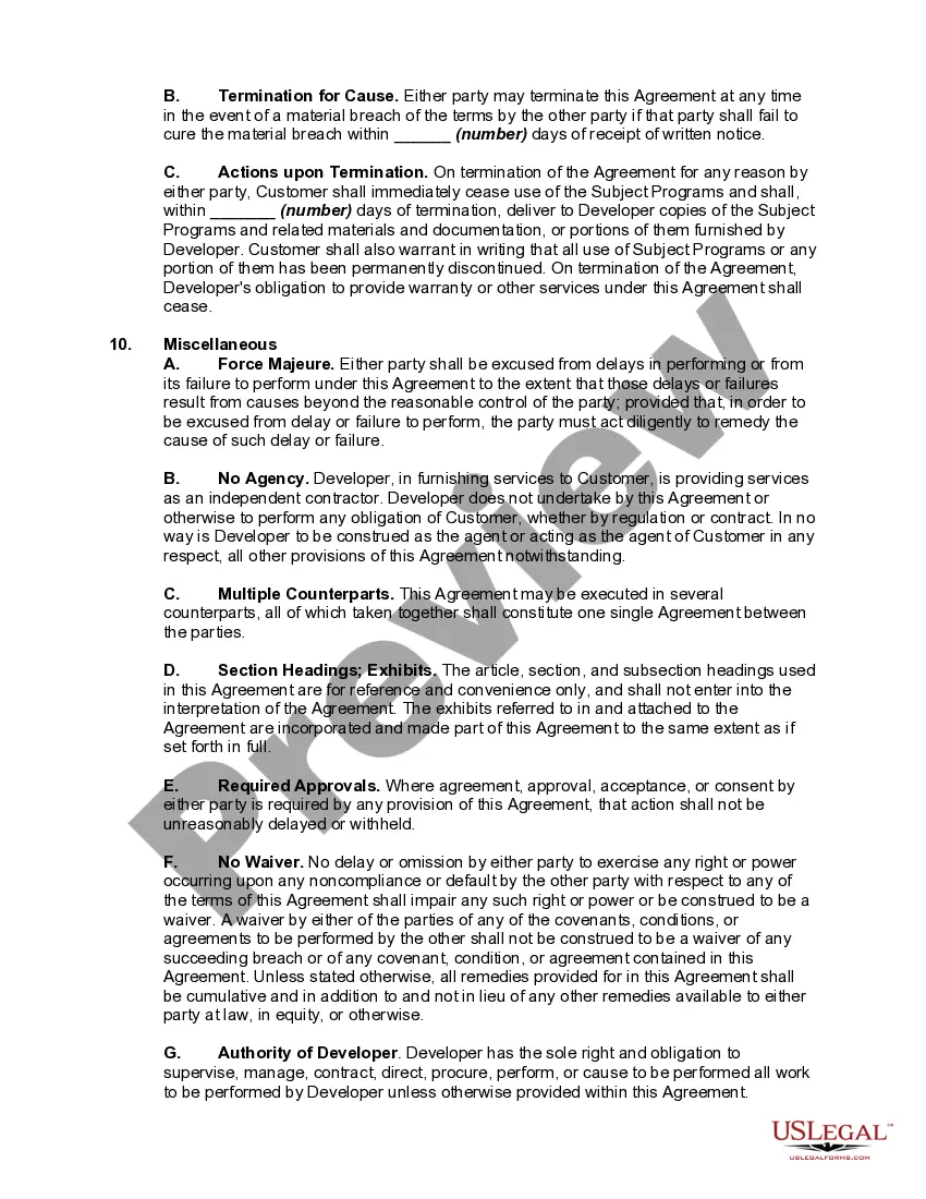 Get Agreement for Development of Software to Specifications Preview Agreement for Development of Software to Specifications