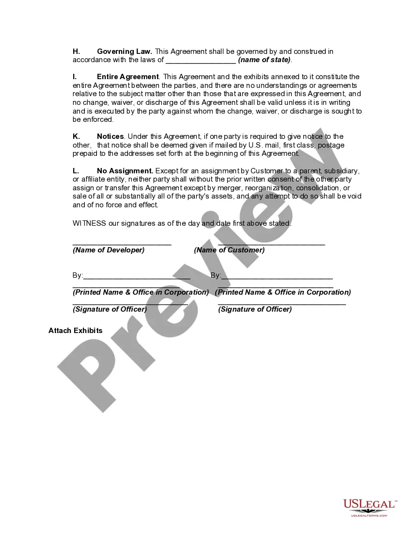 Get Agreement for Development of Software to Specifications Preview Agreement for Development of Software to Specifications