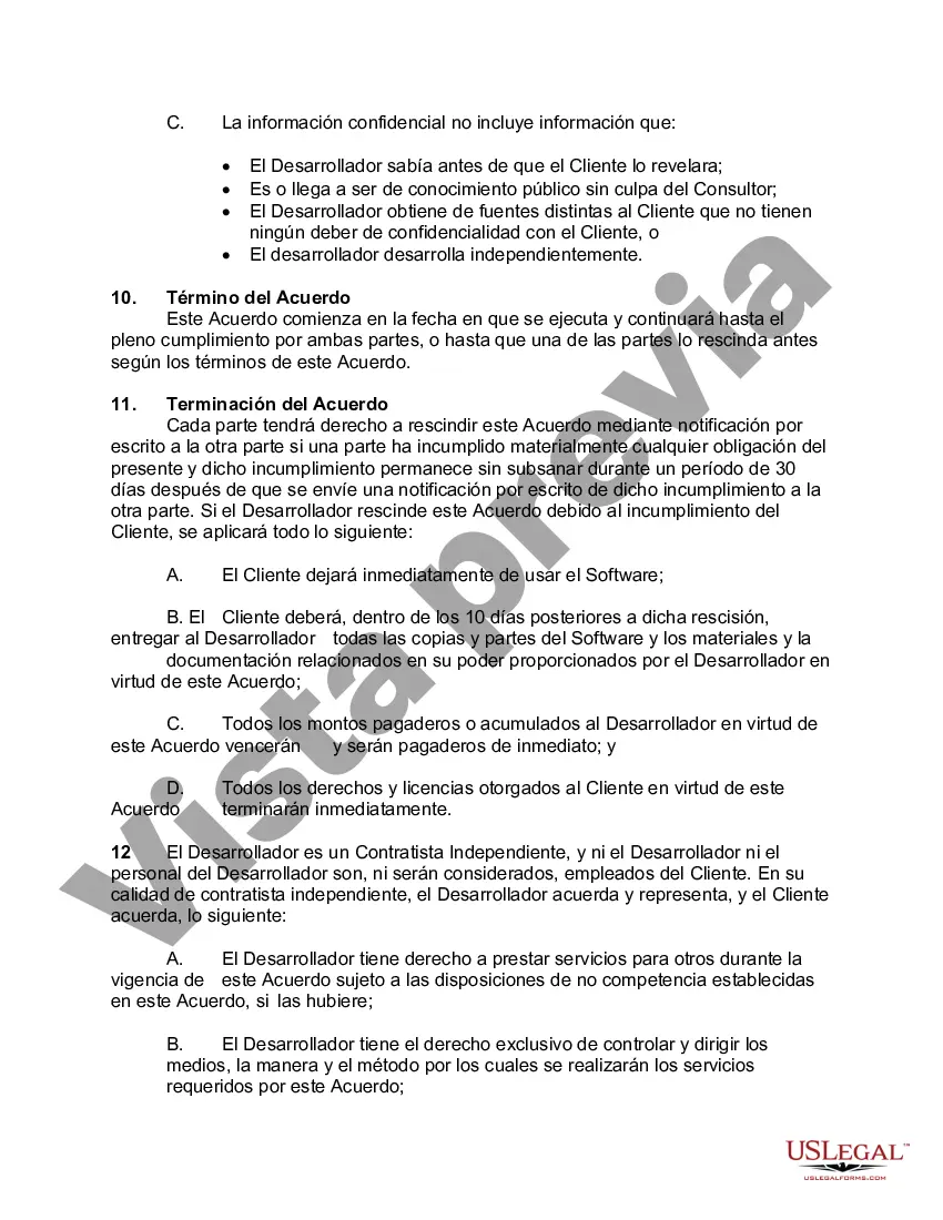 Get Acuerdo de desarrollo de software personalizado Preview Acuerdo de desarrollo de software personalizado