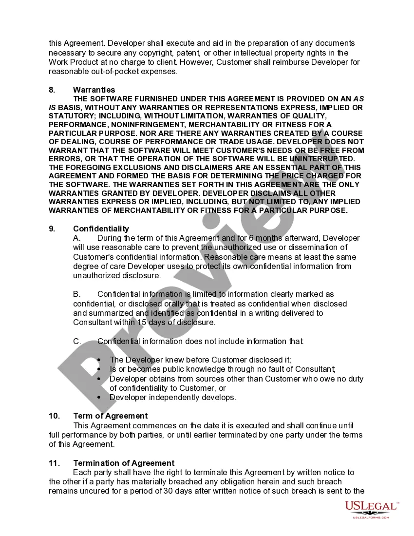 Get Custom Software Development Agreement Preview Custom Software Development Agreement