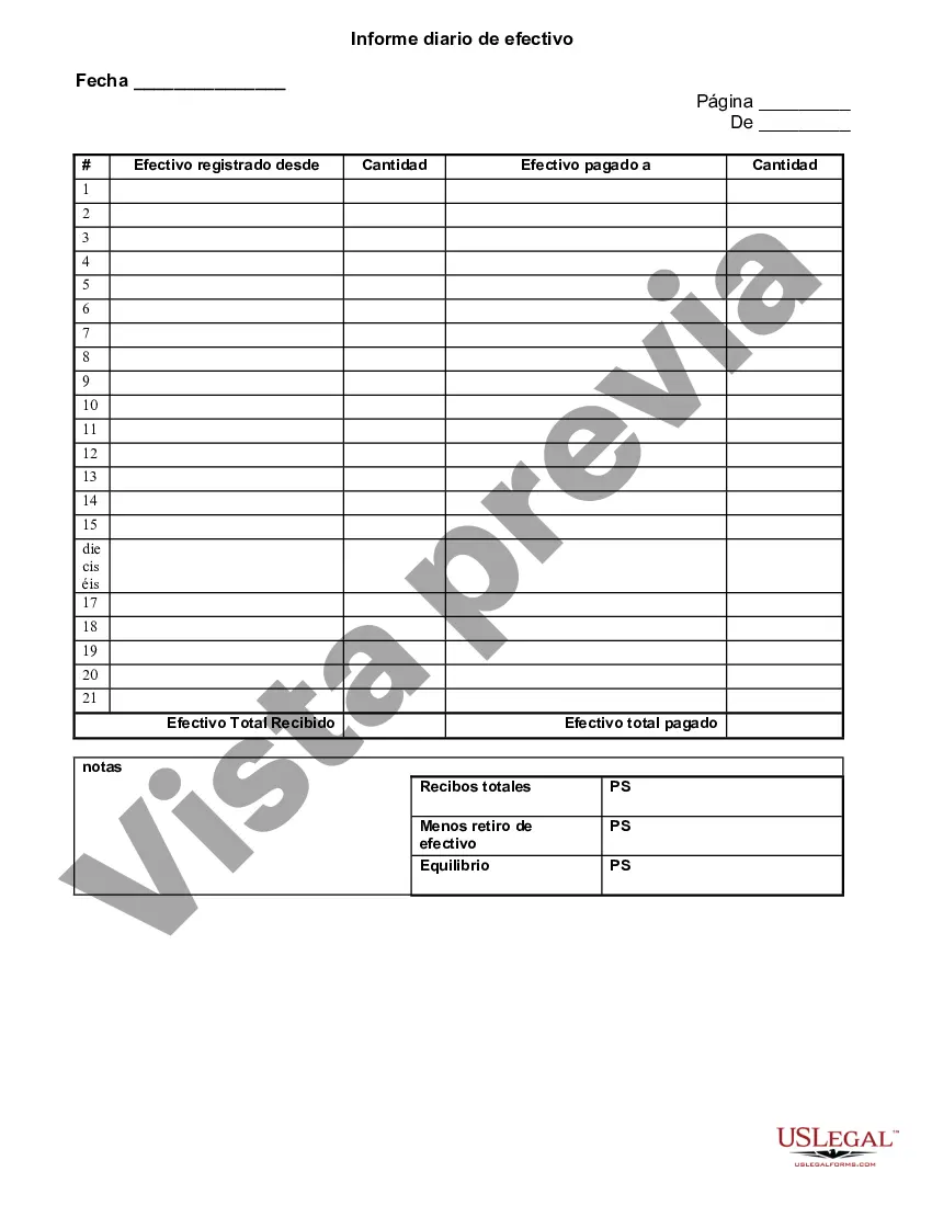 Preview Informe diario de caja