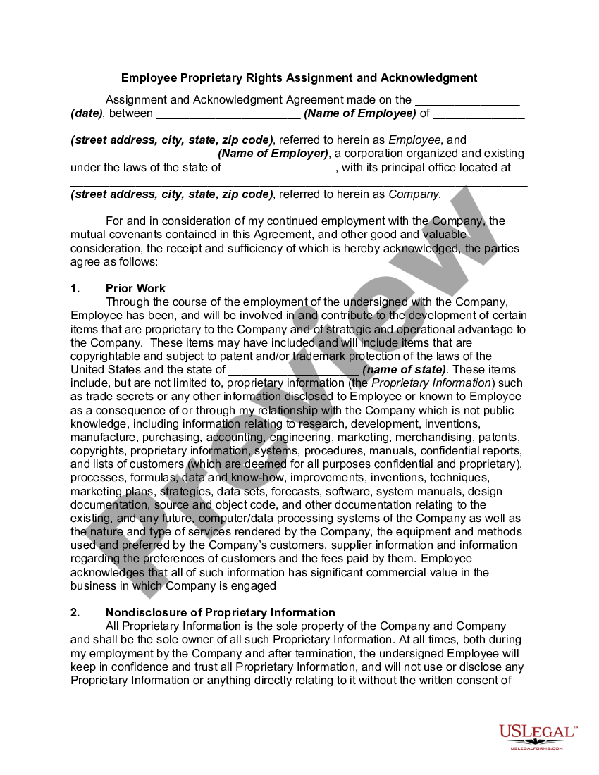 proprietary rights assignment agreement