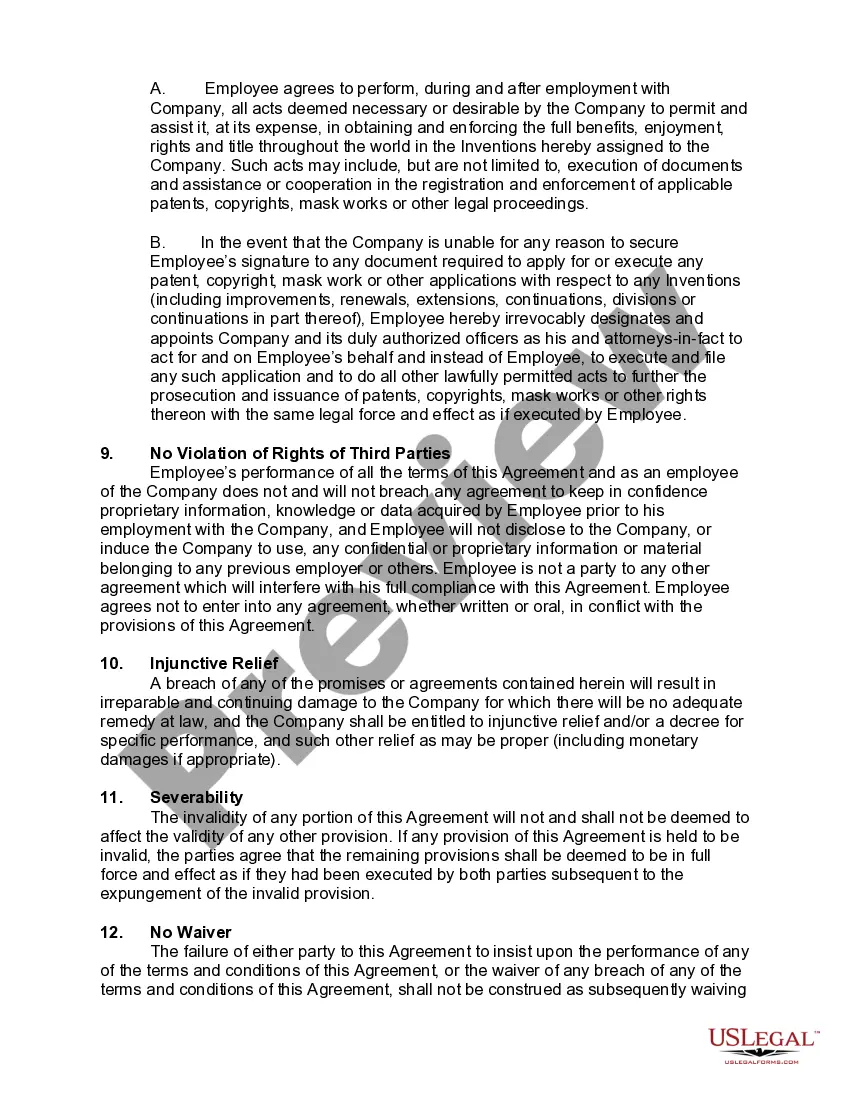 Get Employee Proprietary Rights Assignment and Acknowledgment Preview Employee Proprietary Rights Assignment and Acknowledgment
