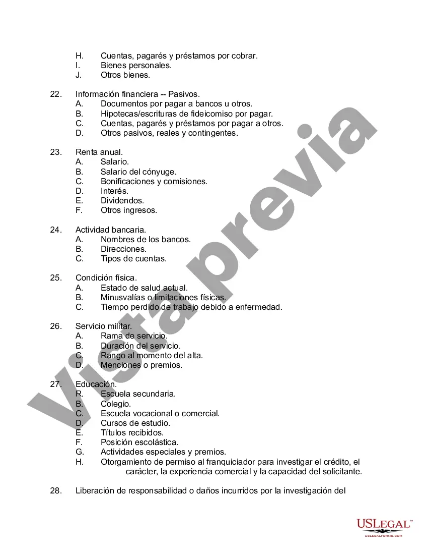 Preview Lista de verificación para redactar una solicitud de franquicia