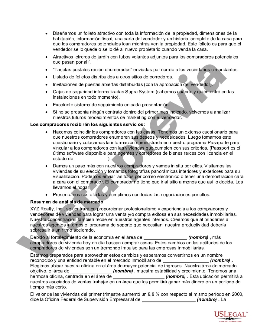 Preview Plan de Negocios de Corretaje de Bienes Raíces