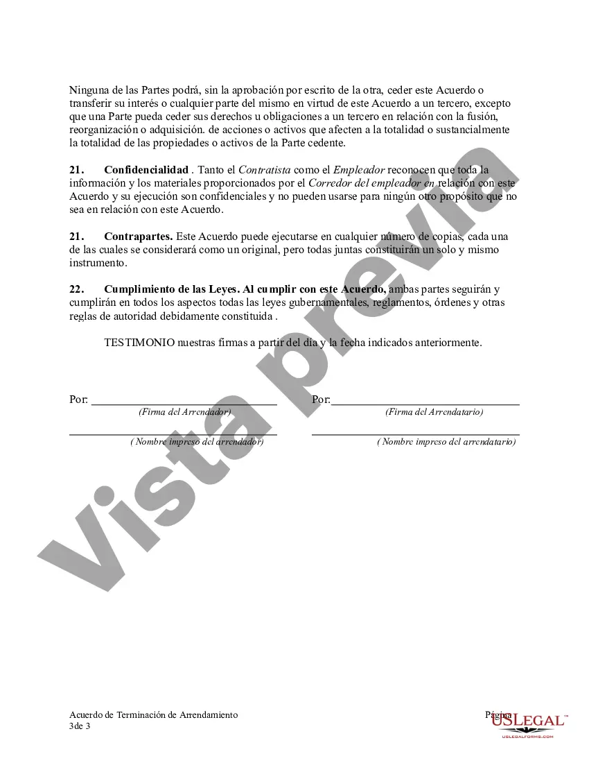 Preview Carta de rescisión del contrato de arrendamiento del vehículo