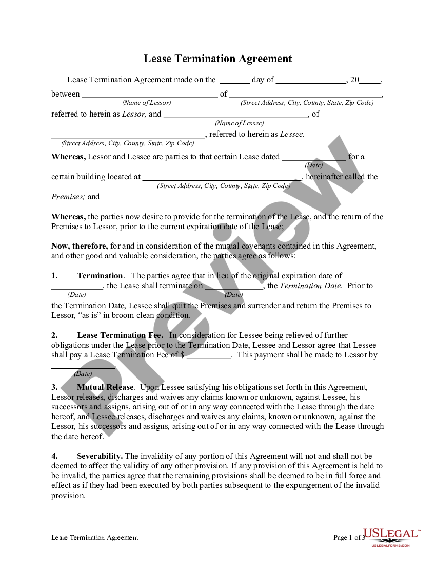 Ohio Lease Termination Letter for Vehicle Lease Termination Letter