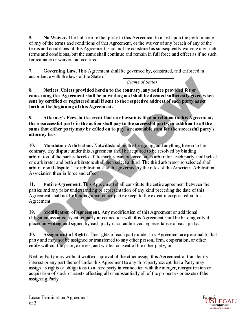 Preview Lease Termination Letter for Vehicle