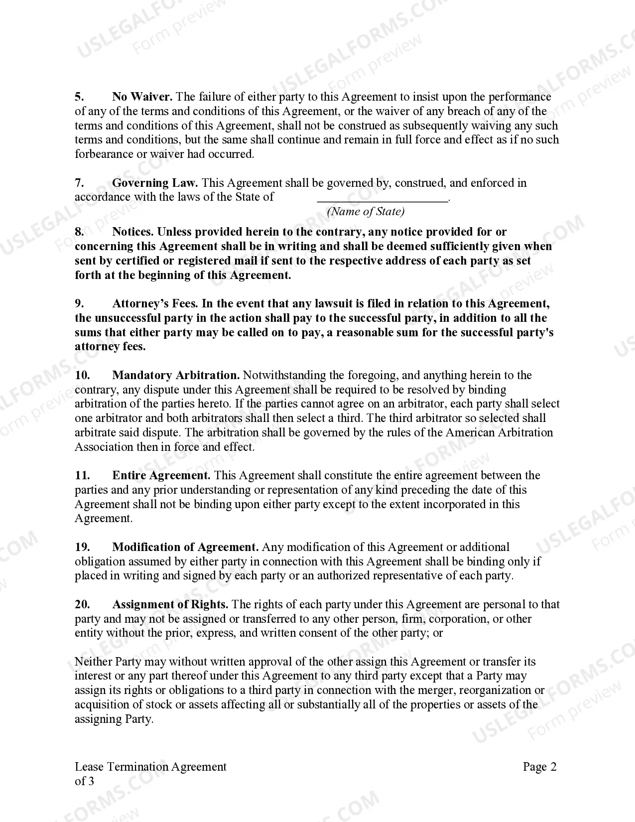 Preview Lease Termination Letter for Equipment