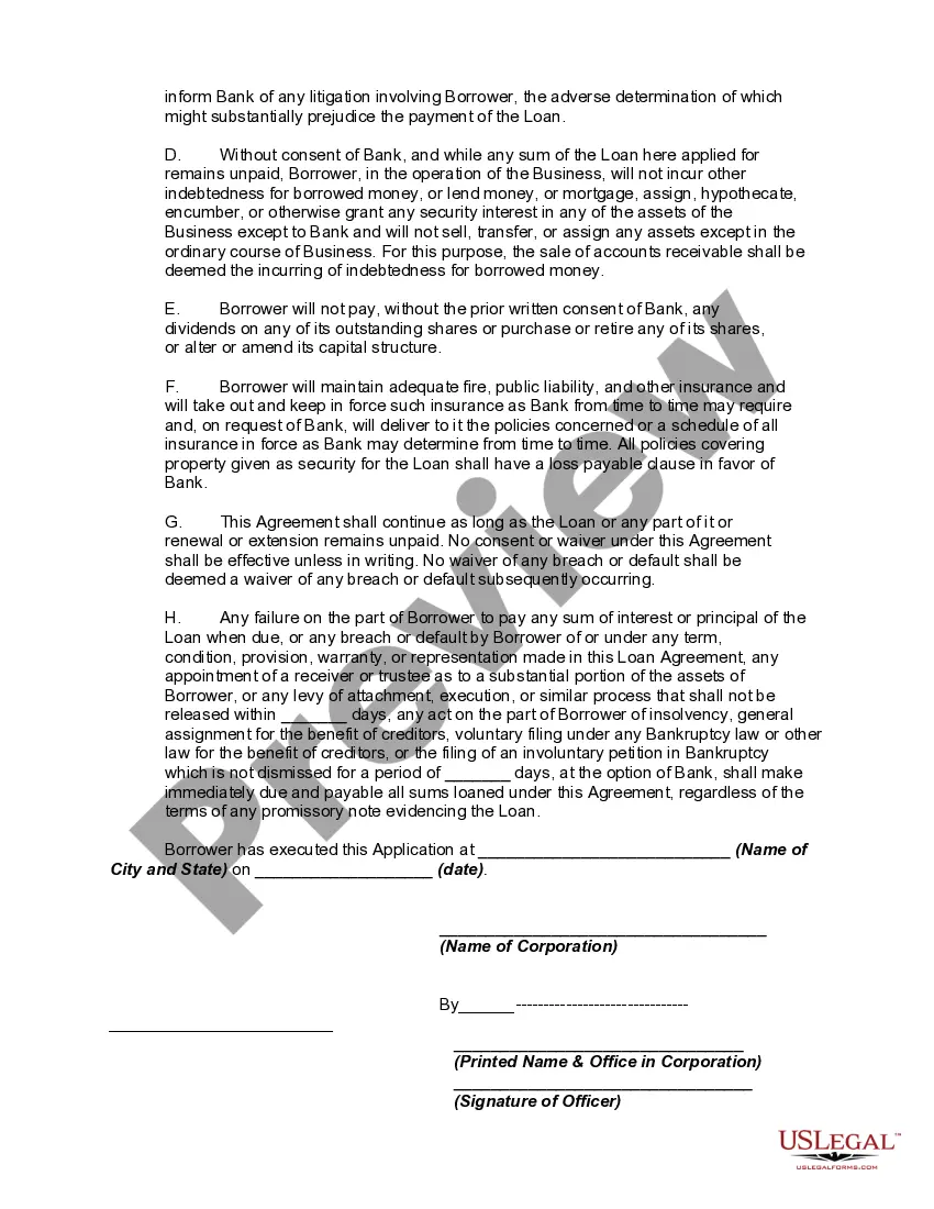 Get Application and Loan Agreement for a Business Loan with Warranties by Borrower Preview Application and Loan Agreement for a Business Loan with Warranties by Borrower