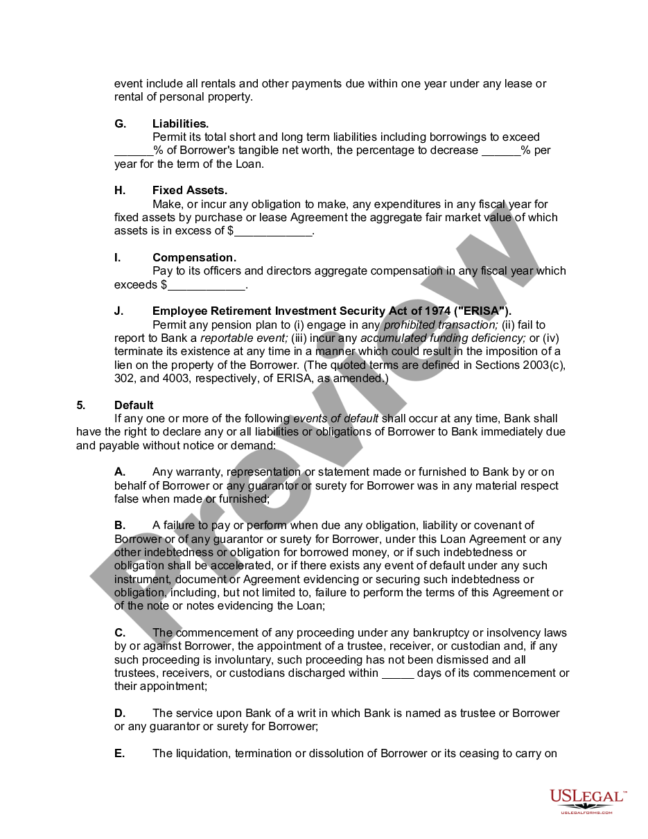 Line Of Credit Loan Agreement Template