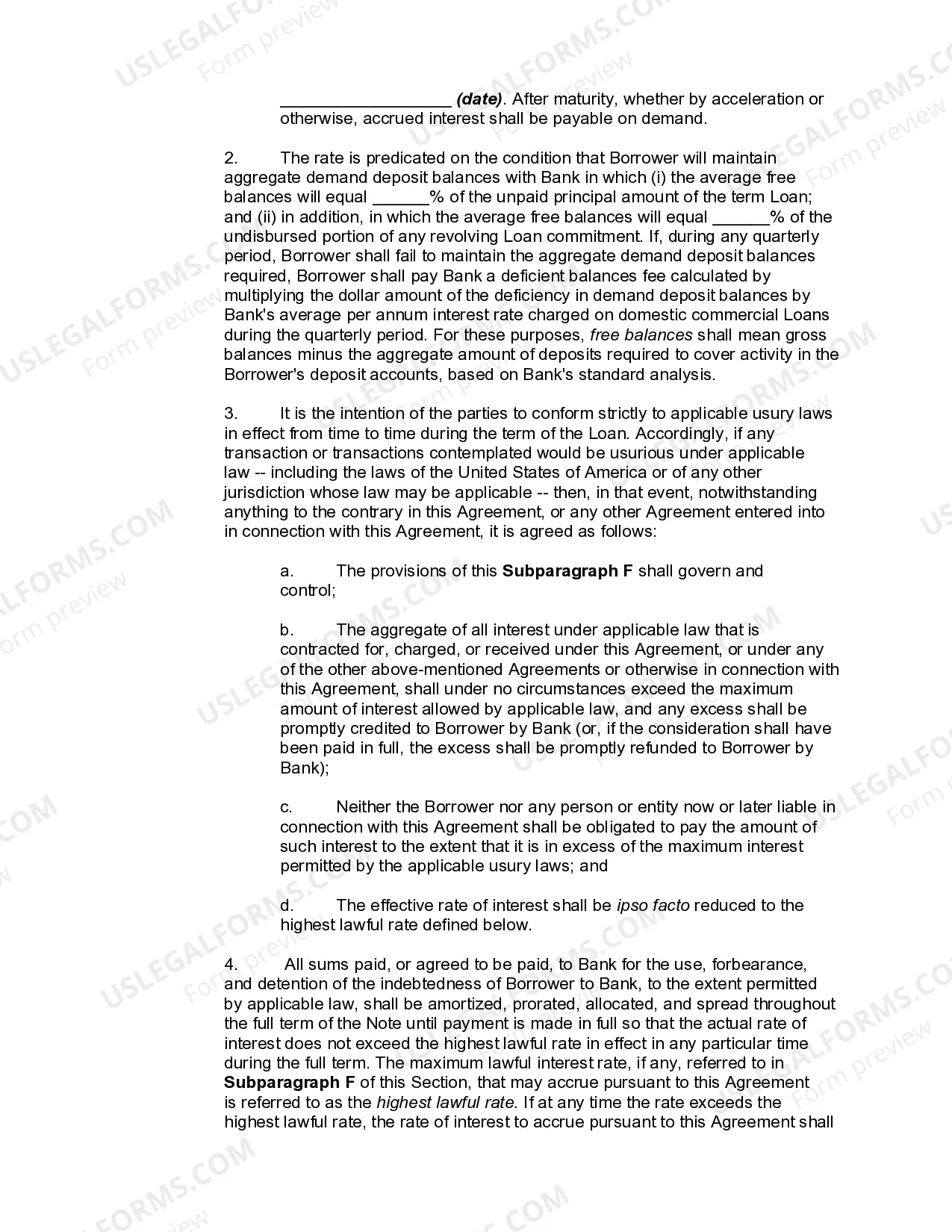 Preview Term Loan Agreement between Business or Corporate Borrower and Bank