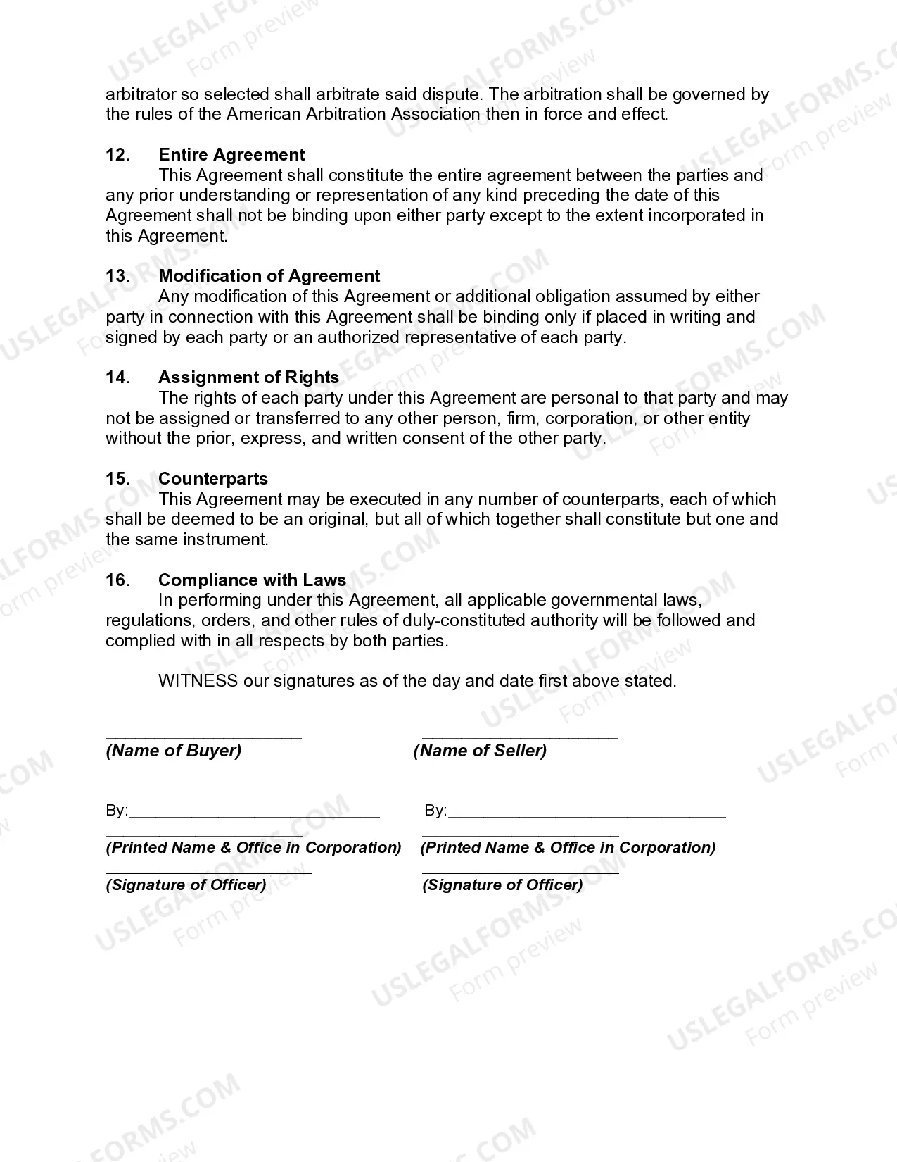 Preview Contract for the Manufacture and Sale of Goods