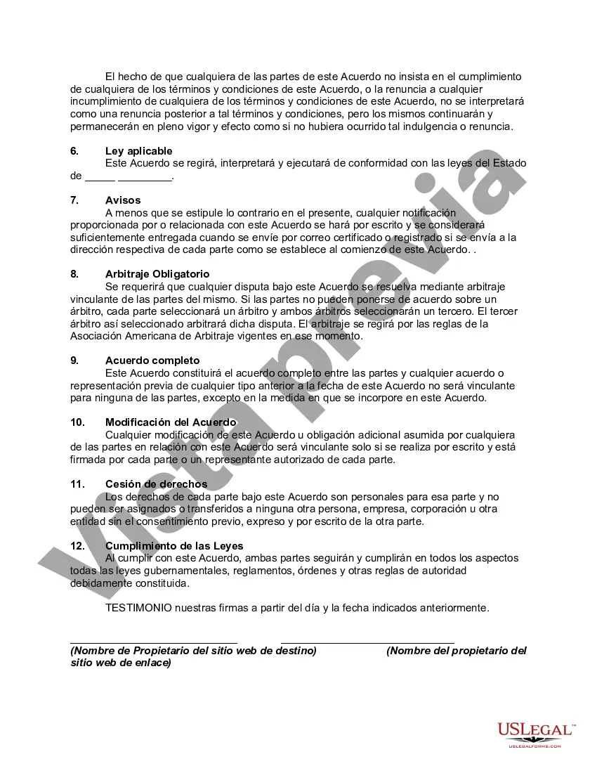 Preview Acuerdo de enlace gratuito