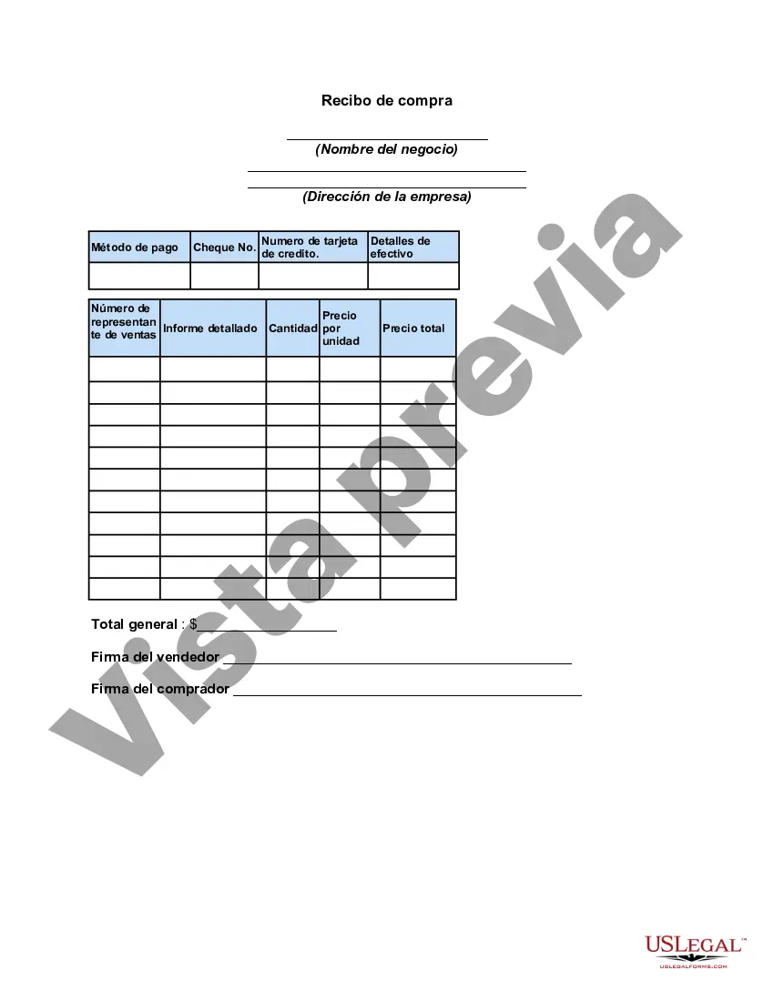 Preview Recibo de compra