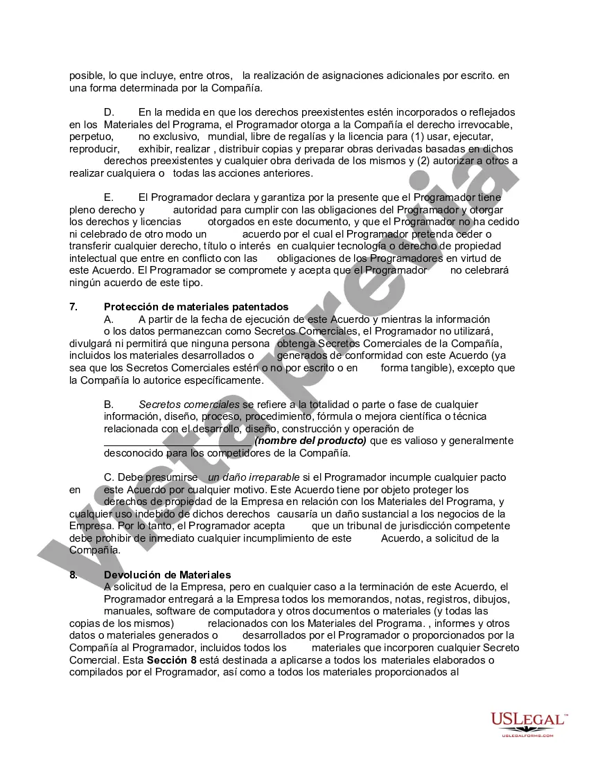 Preview Acuerdo de contratista independiente: para servicios de programación