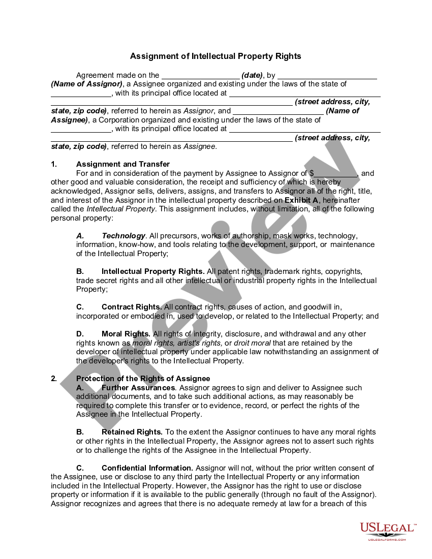 Missouri Assignment of Intellectual Property Rights US Legal Forms