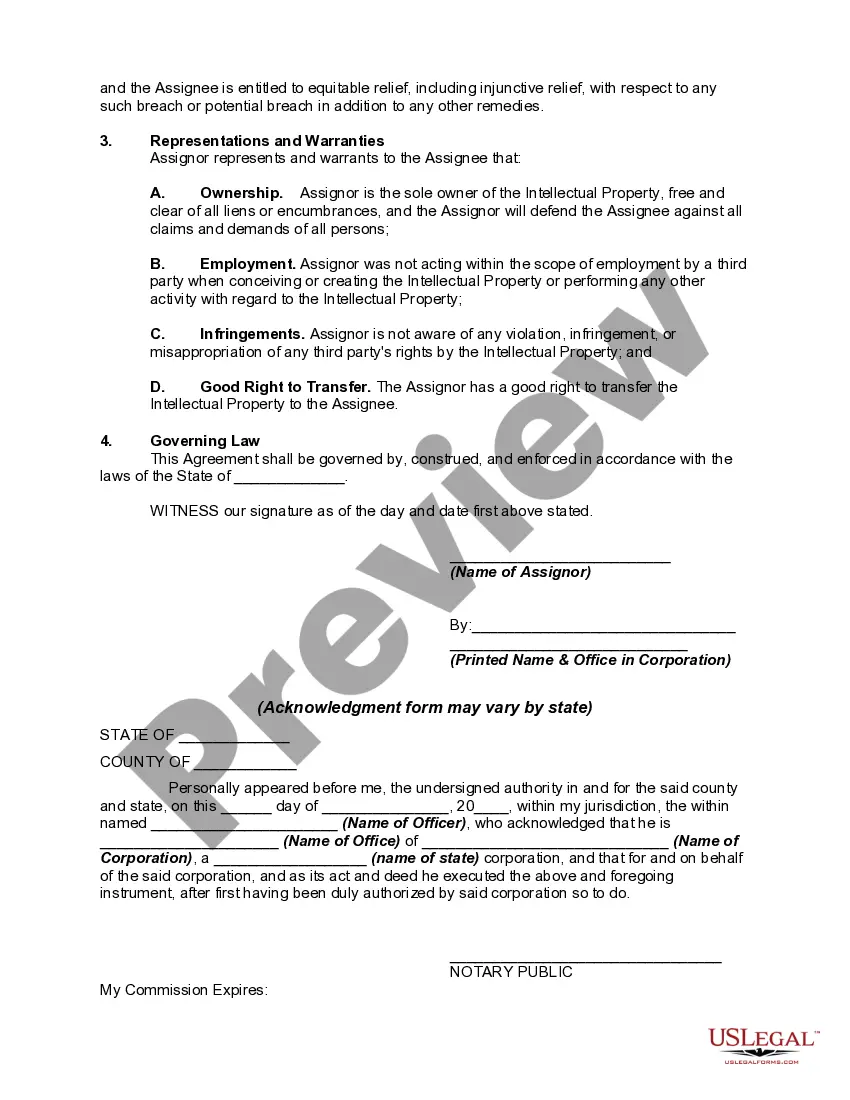 Get Assignment of Intellectual Property Rights Preview Assignment of Intellectual Property Rights
