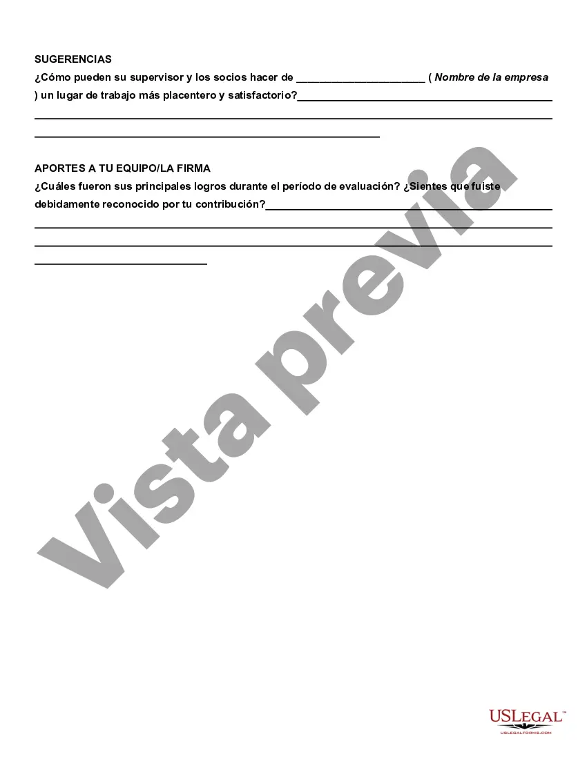 Preview Formulario de autoevaluación del empleado