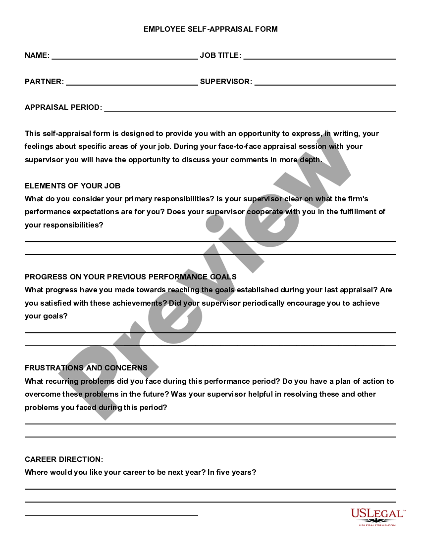 Missouri Employee Self-Appraisal Form - Self Appraisal Form | US Legal ...