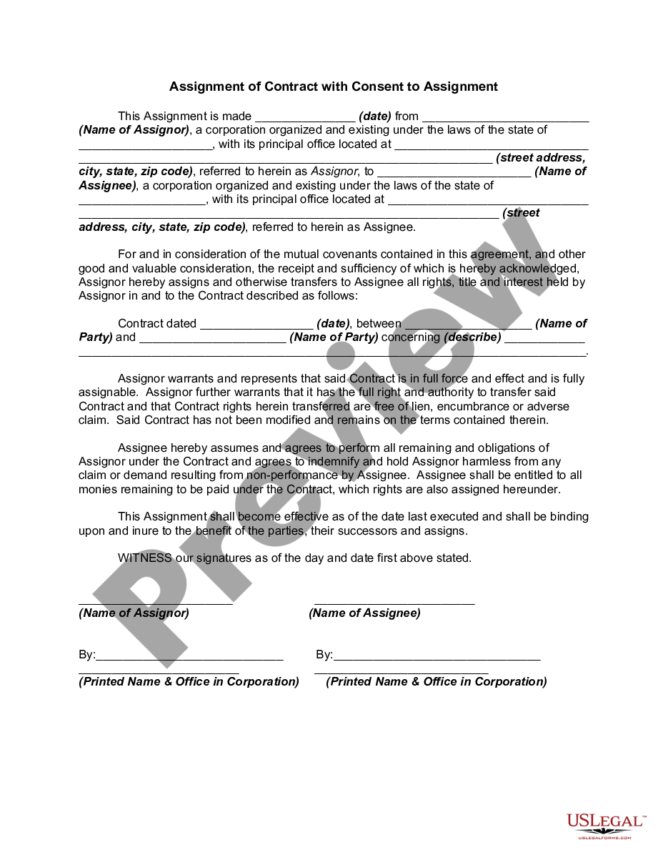 consent to assignment of contract template