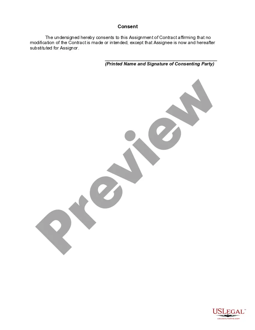 Preview Assignment of Contract with Consent to Assignment