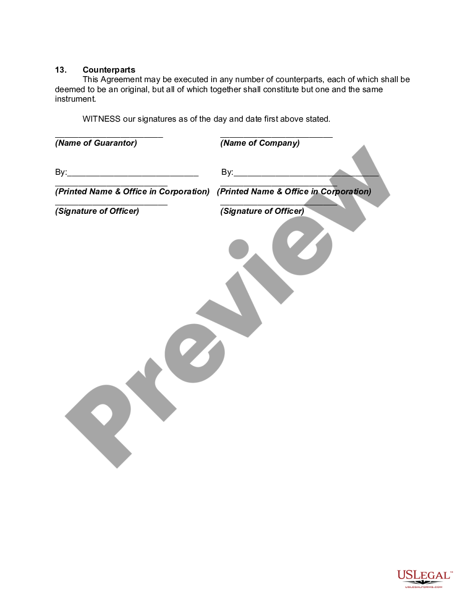 page 2 Financial Support Agreement - Guaranty of Obligation preview