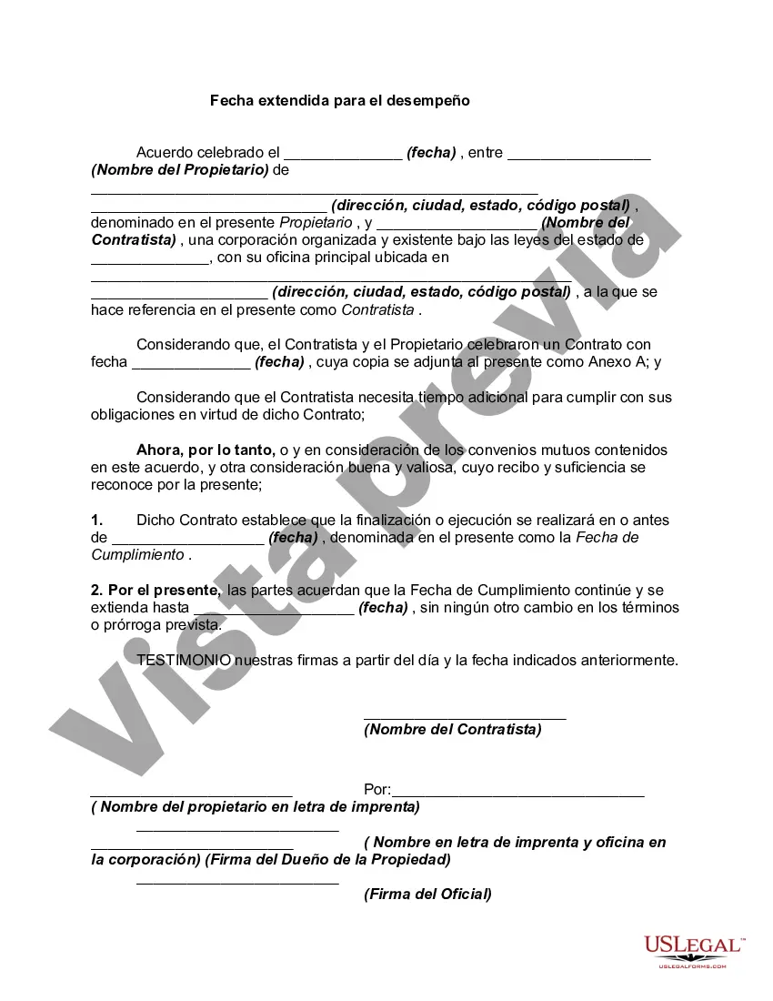 Preview Fecha extendida para el rendimiento