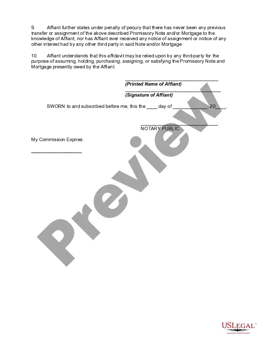 Preview Estoppel Affidavit of Mortgagor
