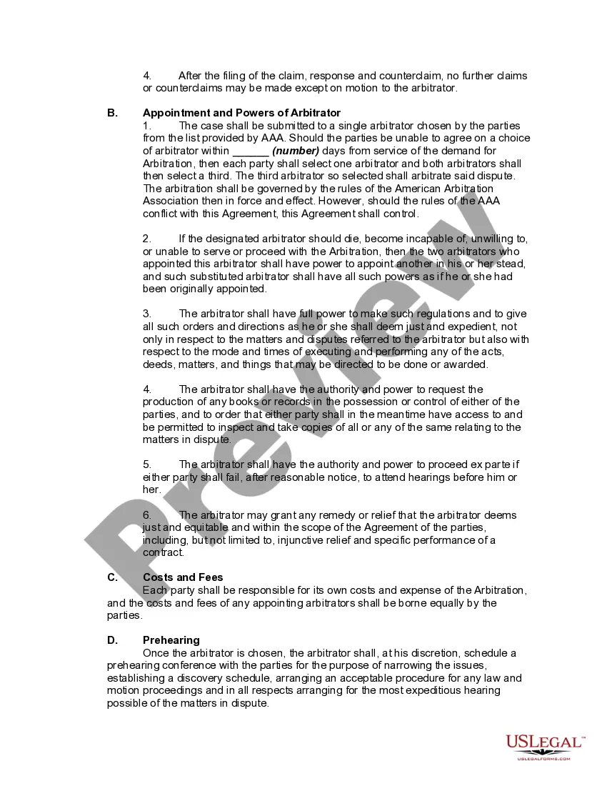 Preview Mediation and Arbitration Agreement